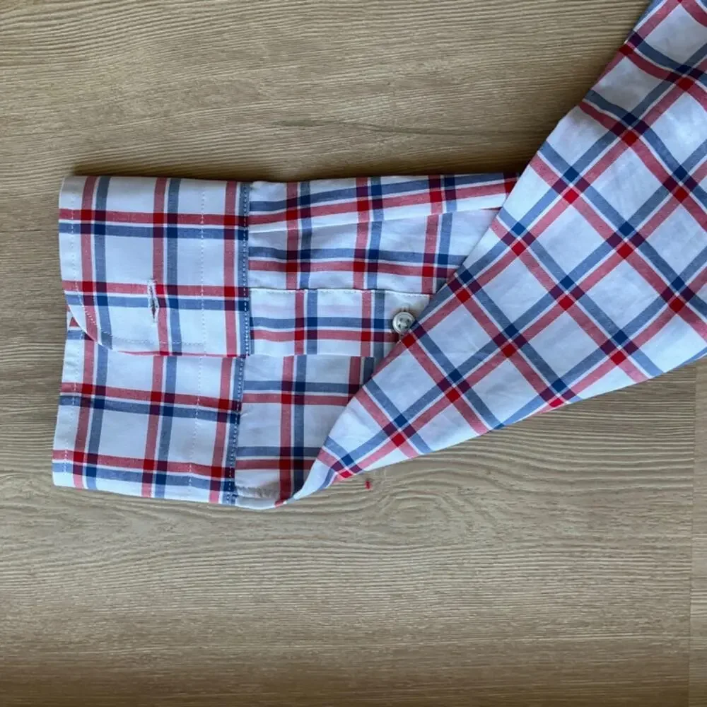 J. Crew Slim Fit Blue Check ludlow Dress Shirt career preppy business career XL